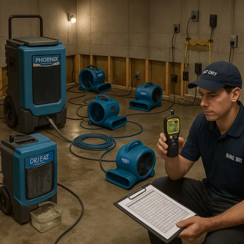 Structural Drying and Dehumidification process in Lawtell, LA